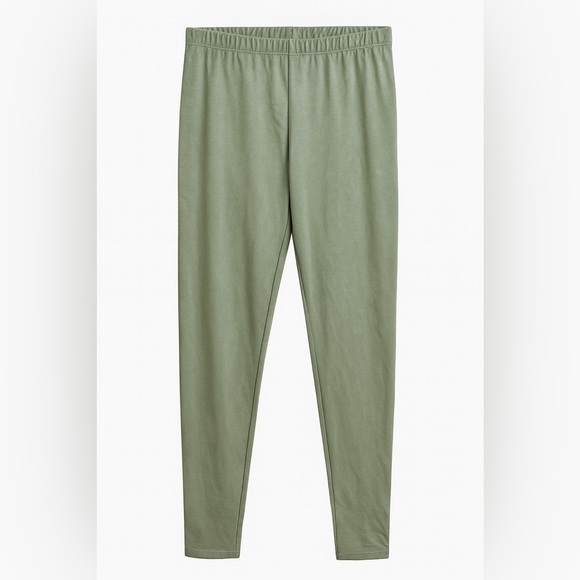 Soft Light Olive Green Leggings – Stretchy Everyday Pull-On Pants - Picture 2 of 6
